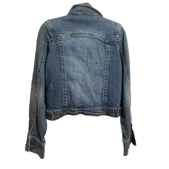 Blue Asphalt Denim Jean Jacket Women's size Medium 90s Retro Coat Trucker Y2K - Picture 2 of 5